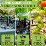CARPATHEN Drip Irrigation System - Adjustable Premium Irrigation System for Garden, Raised Beds - Complete Drip Irrigation Kit with Drip Emitters, 5/16" and 1/4" Irrigation Tubing and Barbed Fittings