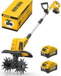20V Cordless Electric Tiller with Batteries & Charger