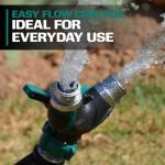 2WAYZ Hose Splitter 2 Way Heavy Duty - Outdoor Faucet and Garden Hose Splitter - Durable Water Spigot Splitter Y Adapter - All-Metal Water Hose Connector with Shut-Off Valve - 4 x 4 x 1.5 Inches