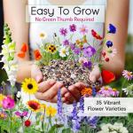 85,000 Wildflower Seeds, 35 Varietiey Wild Flowers Bulk Flower Seeds, Mix of Annual and Perennial Bulk Packet Seeds for Planting, Perennial Wild Flower Seeds, Semillas de Flores Hermosas