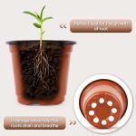 Hemikaki 300 Pack 4 Inch Plastic Nursery Pots for Plants, Small Seedling Pots Succulent Pots Flower Pots with Drainage Holes, Come with 300pcs Plant Labels