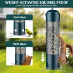 LCSEVEN Bird Feeders for Outdoors Squirrel Proof with Weight-Activated Perches, Hanging Bird Feeder for Outside, Metal Feeder for Wild Cardinal, Finch, Blue Jay, Chickadee, 3LB Seed Capacity, Green