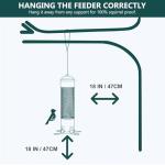 LCSEVEN Bird Feeders for Outdoors Squirrel Proof with Weight-Activated Perches, Hanging Bird Feeder for Outside, Metal Feeder for Wild Cardinal, Finch, Blue Jay, Chickadee, 3LB Seed Capacity, Green