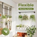 Bamworld Hanging Planters for Indoor Plants Plant Hanger Indoor Hanging Plants Rod 36.2in Window Plant Shelves Metal Rod Pot/Chain/Plant Not Included