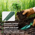 Owlett Hand Weed Puller Tool, 5-in-1 Multipurpose Garden Trowel with Soft Handle, Weeding Tool with Serrated Edges Measuring Scale for Easy Weeder Removal, Planting, Transplanting, Digging, Cutting