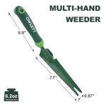 Owlett Hand Weed Puller Tool, 5-in-1 Multipurpose Garden Trowel with Soft Handle, Weeding Tool with Serrated Edges Measuring Scale for Easy Weeder Removal, Planting, Transplanting, Digging, Cutting