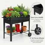 FOYUEE Raised Planter Box with Legs Outdoor Elevated Garden Bed On Wheels for Vegetables Flower Herb Patio