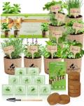 9 Herb Indoor Garden Kit - Unique Kitchen Gift for Women, Men, Mom, Friends - Complete Starter Set with Pots, Soil & Tools - Perfect for Windowsill, Countertop, Home Gardening