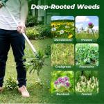 Walensee Weed Puller, Stand Up Weeder Hand Tool, Long Handle Garden Weeding tool with 3 Claws, Hand Weed Hound Weed Puller for Dandelion, Standup Weed Root Pulling Tool and Picker, Grabber (1 pack)