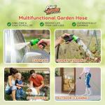 Flexi Hose Expandable Garden Hose with 8 Function Nozzle, 50FT - Lightweight Retractable Garden Hose, Water Hose - No-Kink Flexibility, 3/4 Inch Solid Brass Fittings and Double Latex Core