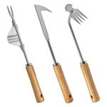 3 Pack Hand Weeder Tool, Manual Weeding Trowel, Crevice Weeder, Stainless Steel Crack Digger, Paver Moss Removal, L-Shaped Gardening Crack Sickle for Lawn Edging and Driveway Maintenance