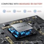 Brushless Tiller Cultivator Compatible with Milwaukee 18V Battery(Tool Only), 8.9In Tilling Width and 7.1In Depth Cordless Electric Garden Tiller, Battery Powered Rototiller for Lawn/Gardening