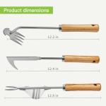 3 Pack Hand Weeder Tool, Manual Weeding Trowel, Crevice Weeder, Stainless Steel Crack Digger, Paver Moss Removal, L-Shaped Gardening Crack Sickle for Lawn Edging and Driveway Maintenance