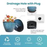 Vanslogreen Plant Pots Set of 2, 8 inch Plastic Planters with Drainage Holes, Modern Glaze Flower Plant Pot for Indoor Outdoor Herb Snake Succulent Plants