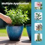 Vanslogreen Plant Pots Set of 2, 8 inch Plastic Planters with Drainage Holes, Modern Glaze Flower Plant Pot for Indoor Outdoor Herb Snake Succulent Plants