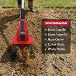 Brushless Tiller Cultivator Compatible with Milwaukee 18V Battery(Tool Only), 8.9In Tilling Width and 7.1In Depth Cordless Electric Garden Tiller, Battery Powered Rototiller for Lawn/Gardening