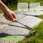3 Pack Hand Weeder Tool, Manual Weeding Trowel, Crevice Weeder, Stainless Steel Crack Digger, Paver Moss Removal, L-Shaped Gardening Crack Sickle for Lawn Edging and Driveway Maintenance