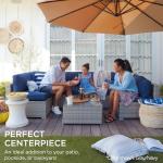 Best Choice Products 7-Piece Modular Outdoor Sectional Wicker Patio Conversation Set w/ 2 Pillows, Coffee Table, Cover Included - Brown/Red