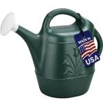 PMU 2 Gallon Watering Can - Garden Watering Can for Indoor & Outdoor Plants - Plastic Water Can with Detachable Sprinkler Head - Large Water Pot, Made in USA - Hunter Green Pkg/1