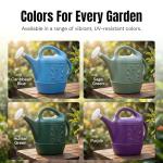 PMU 2 Gallon Watering Can - Garden Watering Can for Indoor & Outdoor Plants - Plastic Water Can with Detachable Sprinkler Head - Large Water Pot, Made in USA - Hunter Green Pkg/1