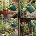 PMU 2 Gallon Watering Can - Garden Watering Can for Indoor & Outdoor Plants - Plastic Water Can with Detachable Sprinkler Head - Large Water Pot, Made in USA - Hunter Green Pkg/1