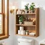 MyGift Set of 3 Fake Plants, Small Artificial Potted Plants Indoor in Clear Glass Pot, 9.5 Inch Faux Plant for Home Decor