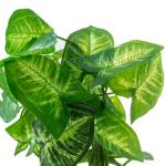 MyGift Set of 3 Fake Plants, Small Artificial Potted Plants Indoor in Clear Glass Pot, 9.5 Inch Faux Plant for Home Decor