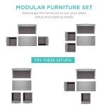Gray 4-Piece Outdoor Wicker Patio Furniture Set