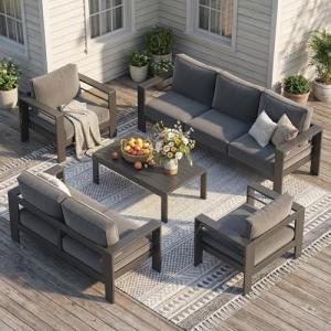 Modern 5-Piece Aluminum Outdoor Conversation Set