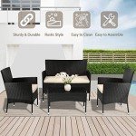 4-Piece Outdoor Rattan Patio Furniture Set
