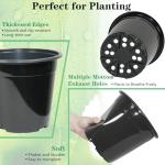 Niiiice 32-Pack 1.5 Gallon Nursery Pots, Thickened Soft Seed Starting Container for Indoor Outdoor Plants,Seedlings, Vegetables, Succulents and Cuttings (Black)