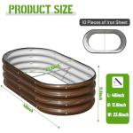 Galvanized Oval Raised Garden Bed Planter Box