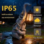 Hulonrua Solar Garden Outdoor Statues Lights Elephant Garden Sculptures Birthday Housewarming Gifts for Women Mom Grandma for Patio Yard Lawn Backyard Decorations