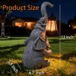 Hulonrua Solar Garden Outdoor Statues Lights Elephant Garden Sculptures Birthday Housewarming Gifts for Women Mom Grandma for Patio Yard Lawn Backyard Decorations