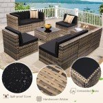 8-Piece Outdoor Wicker Patio Sectional Set