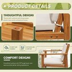 Flamaker 4-Piece Acacia Wood Patio Conversation Set