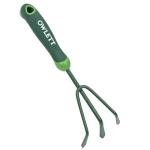 Owlett Garden Hand Rake, 3 Prong Hand Cultivator Garden Tool with Ergonomic Rubber Handle, Manual Small Hand Rake Soil Tiller for Digging, Aerating Soil, Weeding, Cultivating with Hanging Hole