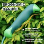 Owlett Garden Hand Rake, 3 Prong Hand Cultivator Garden Tool with Ergonomic Rubber Handle, Manual Small Hand Rake Soil Tiller for Digging, Aerating Soil, Weeding, Cultivating with Hanging Hole