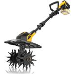 Cordless Tiller Cultivator Compatible with DEWALT 20V MAX Battery(Tool Only), 360RPM Electric Rototiller, 9In Tilling Width and 6.6In Depth, Portable Garden Tiller for Weeding, Gardening