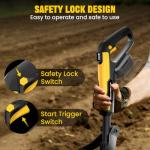 Cordless Tiller Cultivator Compatible with DEWALT 20V MAX Battery(Tool Only), 360RPM Electric Rototiller, 9In Tilling Width and 6.6In Depth, Portable Garden Tiller for Weeding, Gardening