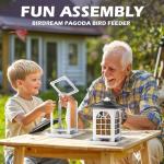 Birdream 2 Pack Bird Feeders for Outdoor Hanging, Assembly Required, 1-Min Easy Setup, Classic Courtyard Design, Attracting Cardinals Chickadees Goldfinches & Sparrows - Black&White