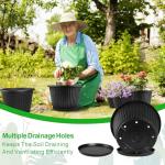 Fodetyff 14-inch-Plastic-Plant-Pots-with-Saucer, Flower Pots Containers for Indoor Outdoor Plants, Large Resin Planter with Drainage Holes and Saucers for Snake Plant Monstera