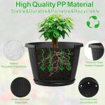 Fodetyff 14-inch-Plastic-Plant-Pots-with-Saucer, Flower Pots Containers for Indoor Outdoor Plants, Large Resin Planter with Drainage Holes and Saucers for Snake Plant Monstera