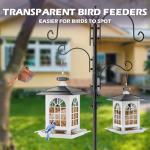 Birdream 2 Pack Bird Feeders for Outdoor Hanging, Assembly Required, 1-Min Easy Setup, Classic Courtyard Design, Attracting Cardinals Chickadees Goldfinches & Sparrows - Black&White
