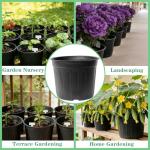 Niiiice 24-Pack 3 Gallon Flexible Plastic Plant Pots with 30Pcs Plant Labels,Thickened Soft Seed Starting Container for Indoor Outdoor Plants, Seedlings, Vegetables, Succulents and Cuttings