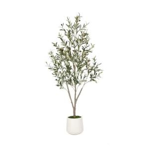 5FT Faux Olive Tree with Gray Planter