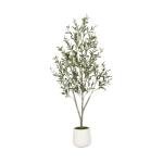 5FT Faux Olive Tree with Gray Planter