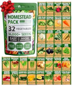 32 Heirloom Vegetable & Fruit Seed Collection