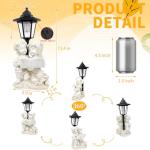 YEPOTUE Garden Boy&Girl Decor Outdoor, Outdoor Statues with Solar Powered Lantern for Outside Patio Yard Backyard Gifts for Mother's Day Birthday Housewarming