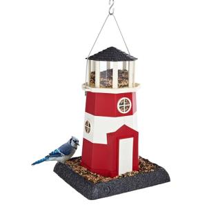 Red and White Lighthouse Birdfeeder by North States